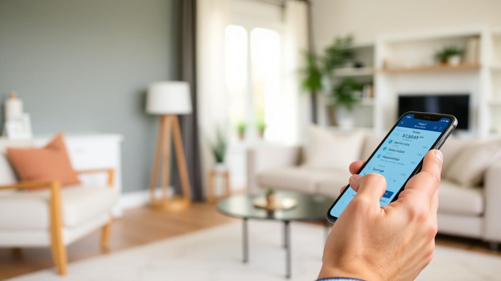 Person using a smartphone AI money coach app showing budget recommendations and savings goals