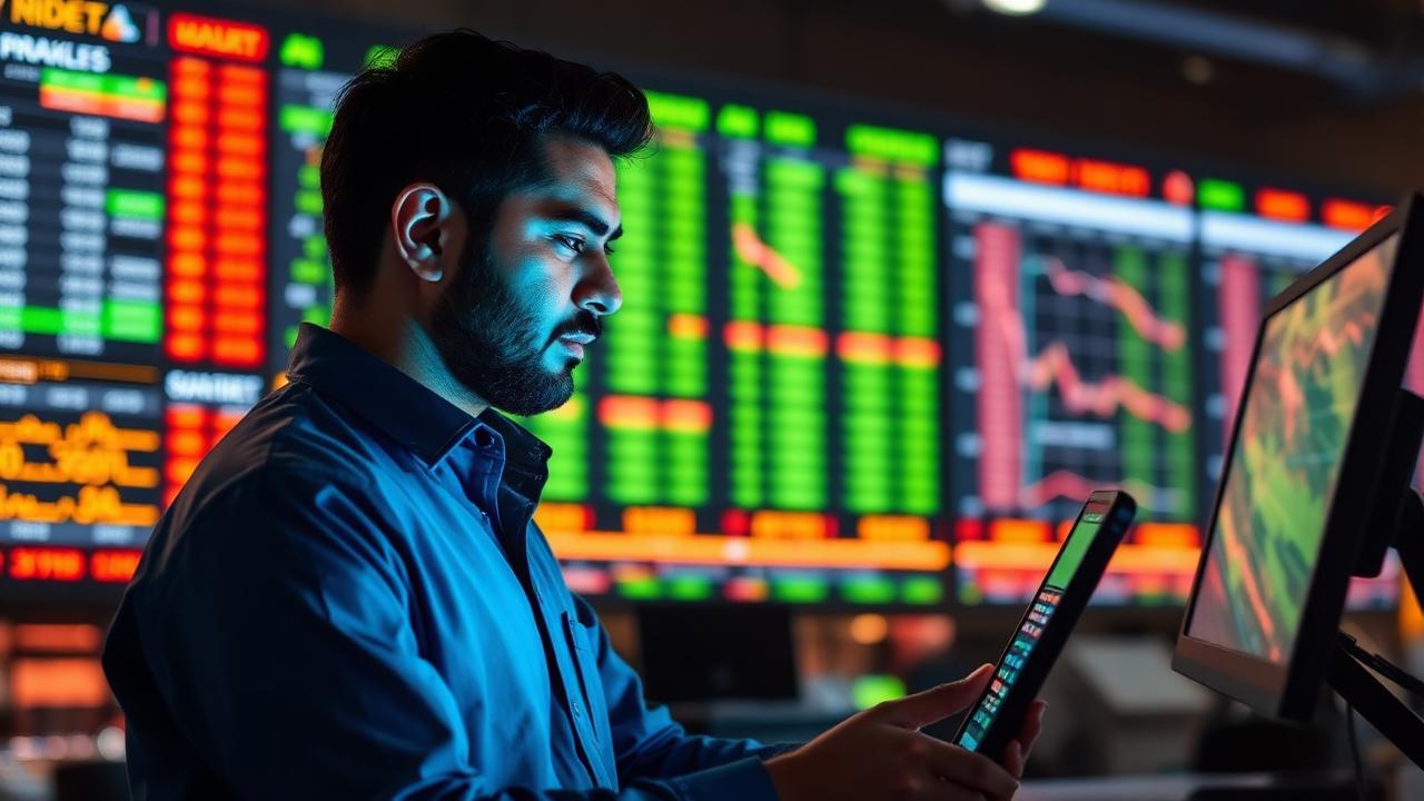 Trader analyzing Polymarket Kalshi prediction market on dual screens with event contracts