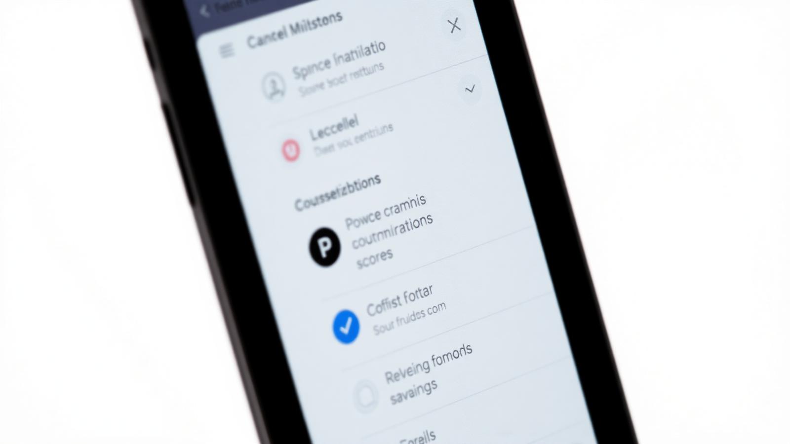 Smartphone showing an AI agent autonomously canceling a subscription and moving funds to savings