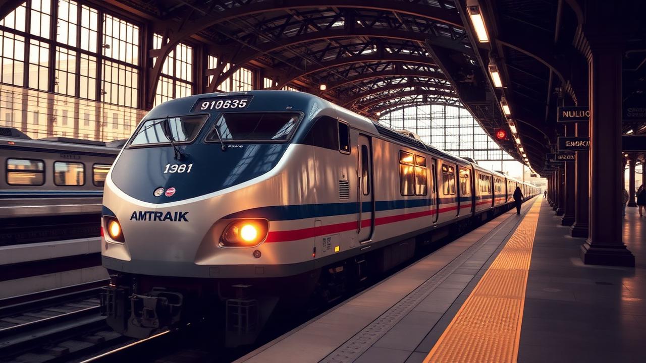 Amtrak Northeast Regional train at US Union Station platform after 2026 data breach affecting millions of American Guest Rewards customers