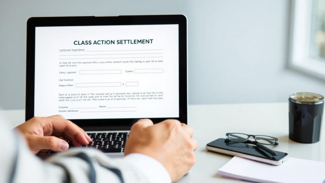 Person filing Apple iPhone class action settlement claim form online