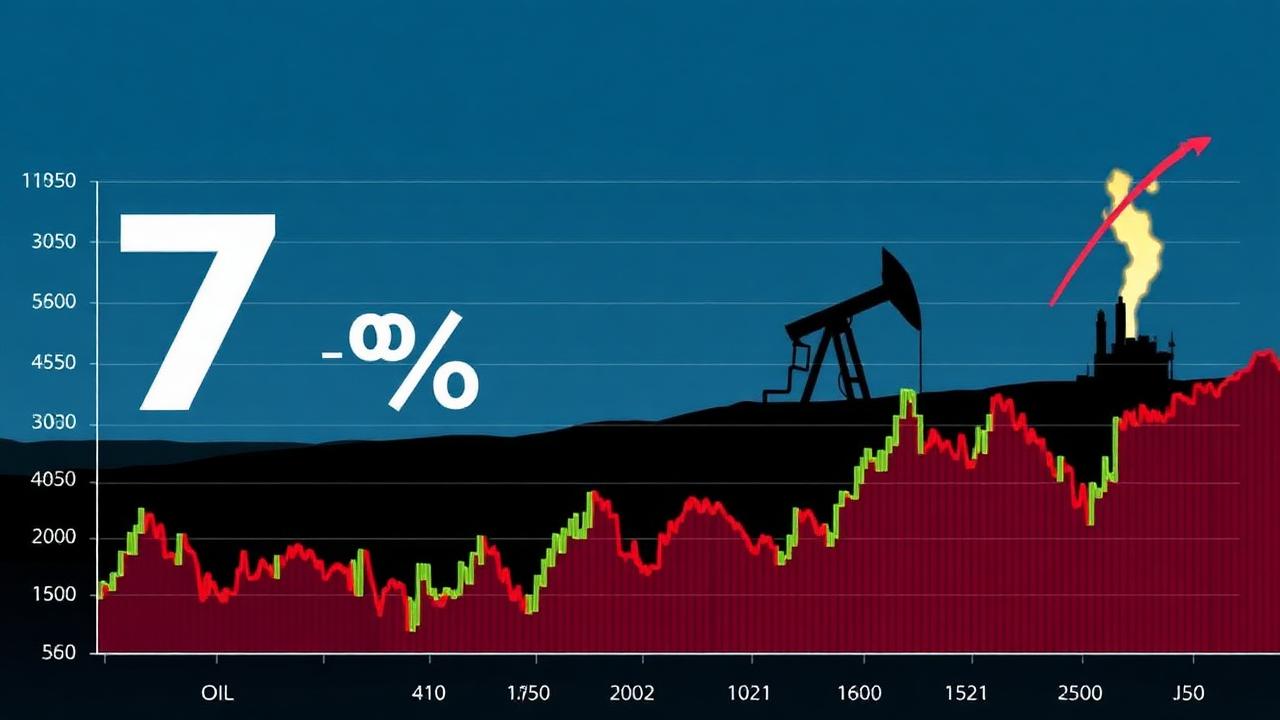 Brent crude oil price chart showing 7 percent drop on Iran de-escalation